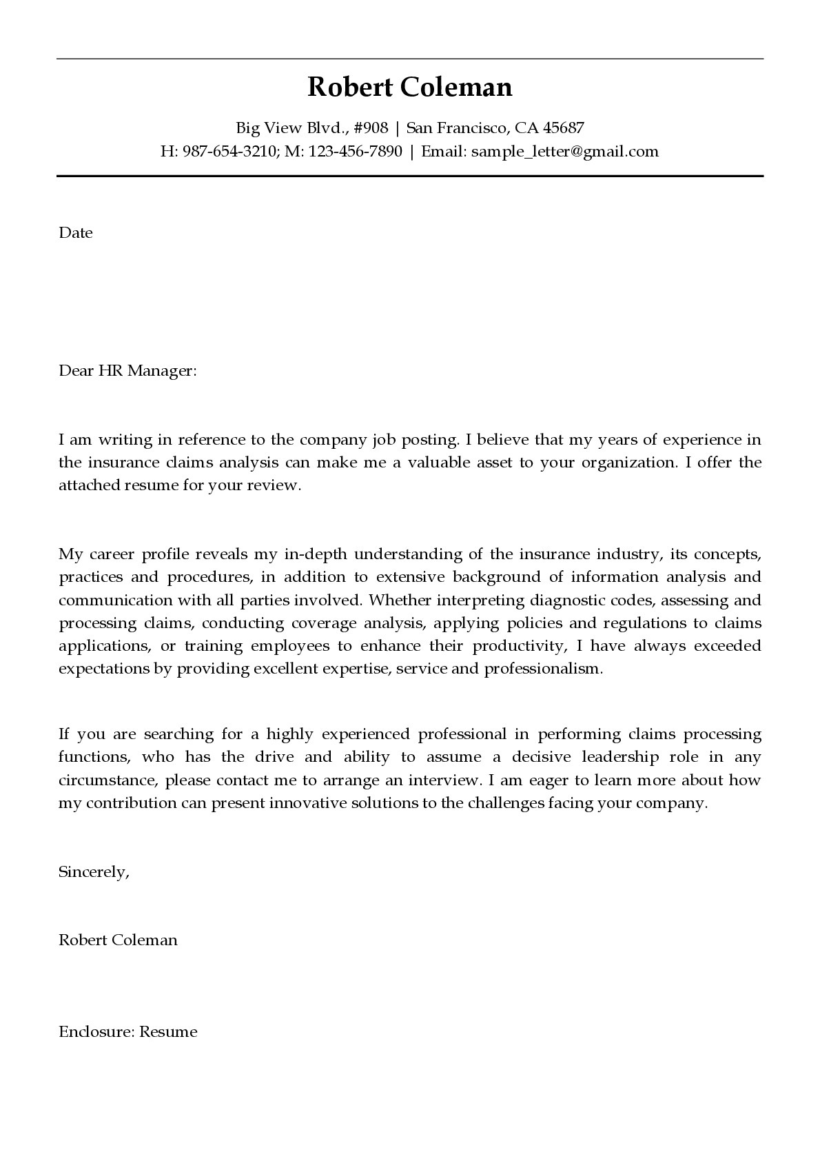 Senior Financial Analyst Cover Letter Sample Download for Free