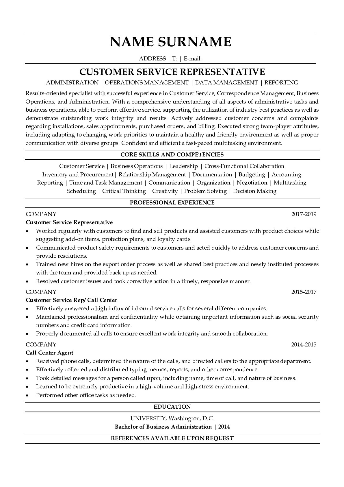 Resume Examples For Customer Service Representative ResumeGets