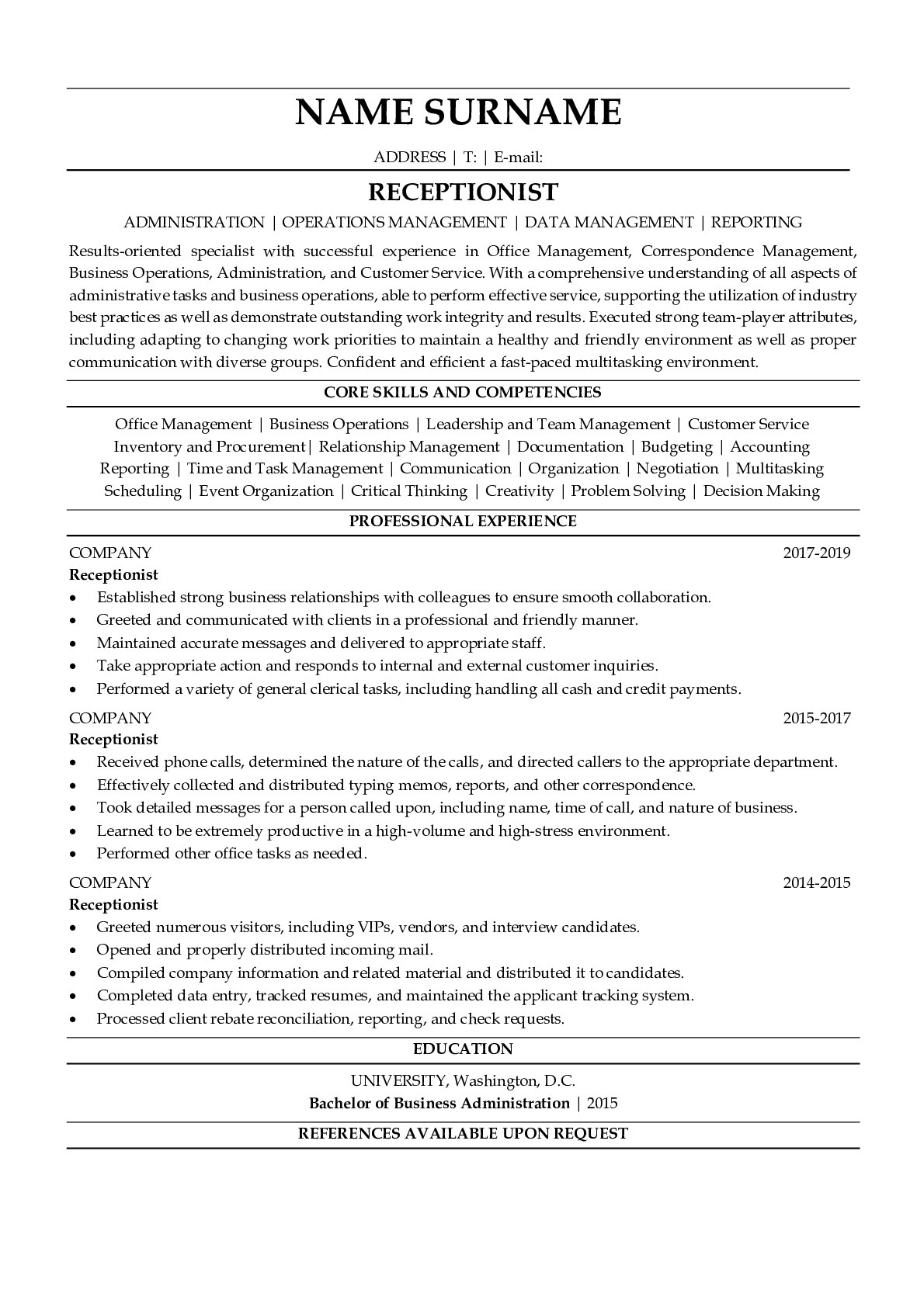 Receptionist Resume Example PDF Sample Tips ResumeGets