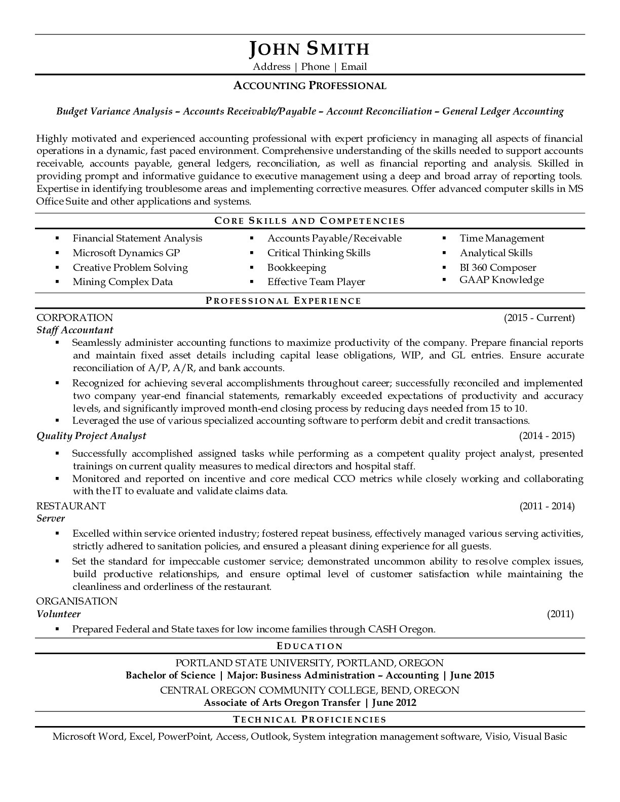Accountant Resume Example & Sample | ResumeGets.com