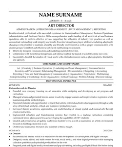 Resume Example for Art Director
