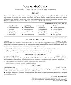 Resume Example for Attorney