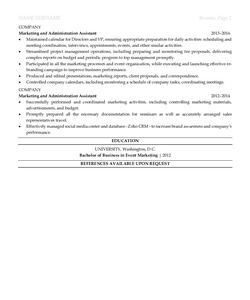 Resume Example for Executive Assistant