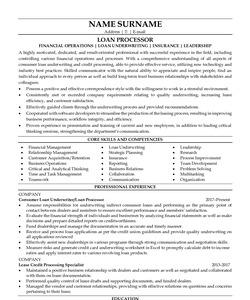 Loan Processor Resume Example with Detailed Description