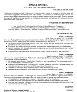 Resume Example for Paralegal