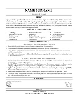 Resume Example for Pilot
