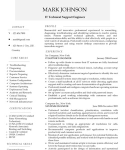 IT Technical Support Engineer Resume Example