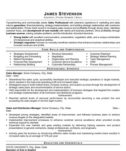 Resume Example for Sales